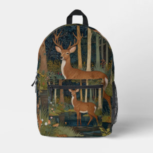 Sac À Dos Imprimé Boho rustique bois de cerf boho forêt verte