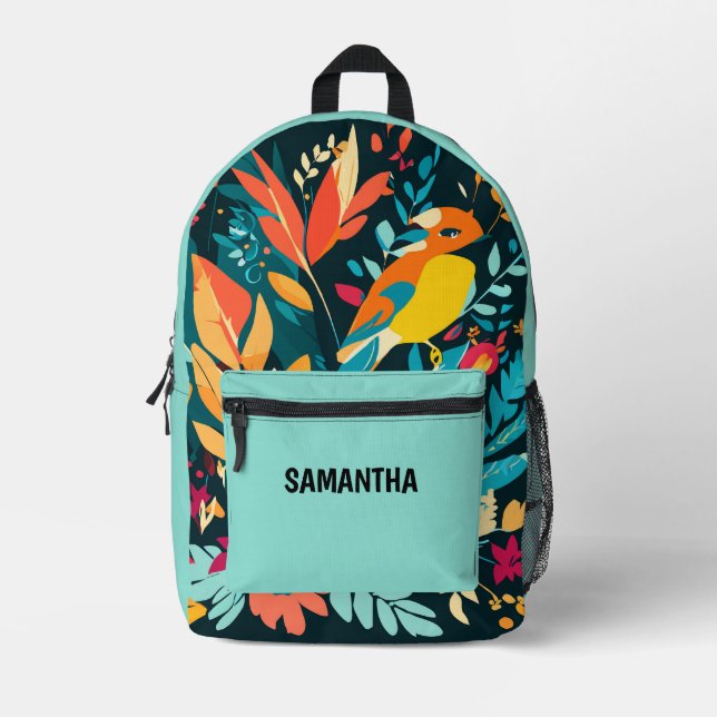 Sac À Dos Imprimé Boho Tropical Bookbag, Samantha Bohemian Backpack  (Recto)