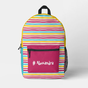 Sac À Dos Imprimé #Bonbons rayés ! Fun Colorful Bloc de couleur Happ