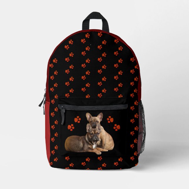 Sac À Dos Imprimé Bouledogue français deux amis French Bulldog (Recto)