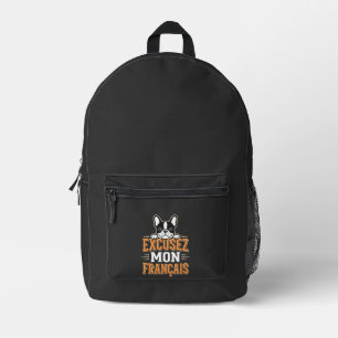 Sac À Dos Imprimé Bouledogue Français Excusez Mon Franais Design