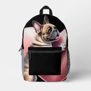 Sac À Dos Imprimé Bouledogue français Saint-Valentin french Bulldog