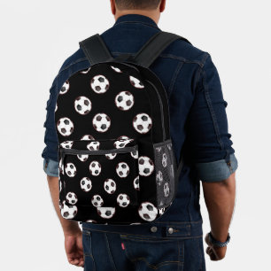Sac À Dos Imprimé Boules de football sur noir