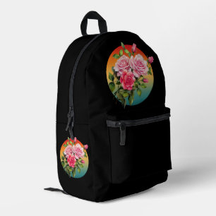 SAC À DOS IMPRIMÉ BOUQUET DE ROSE FLEUR ROSES FLORAUX VINTAGE