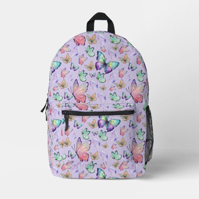 Sac À Dos Imprimé Bouteilles d'aquarelle Motif sans couture violet (Recto)