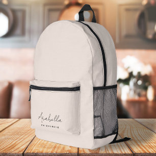 Sac À Dos Imprimé Bridesmaid   Script minimaliste moderne rose pâle