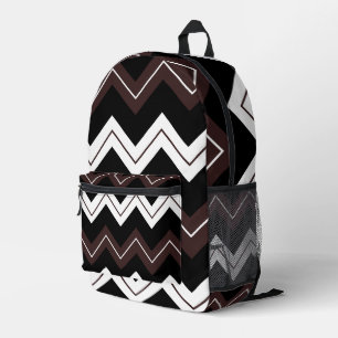 Sac À Dos Imprimé Brown noir Chevron Motif en bande
