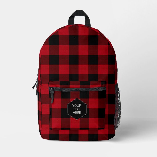 Sac À Dos Imprimé Buffalo Adventures Red and Black Plaid ID603 (Recto)