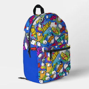 Sac À Dos Imprimé Bulles de Bande Dessinée Colorées