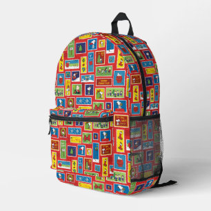 Sac À Dos Imprimé cacahuètes   Motif des timbres de Noël