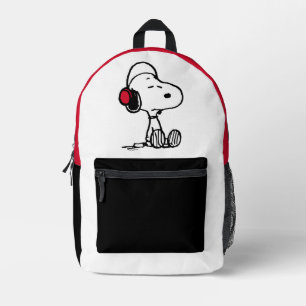 Sac À Dos Imprimé cacahuètes   Snoopy dans les casques