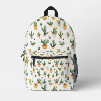 Sac À Dos Imprimé Cactus pointillés sur blanc
