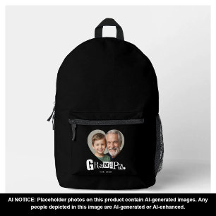Sac À Dos Imprimé Cadeau Photo de Grand-Père Établie Pour Grand-Père
