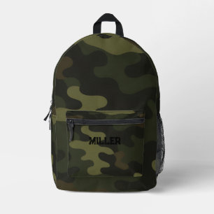 Sac À Dos Imprimé Camo Vert Terreux Brun Noir Accents Moderne