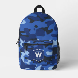 Sac À Dos Imprimé Camouflage Bleu Camo Motif de l'armée Monogramme G