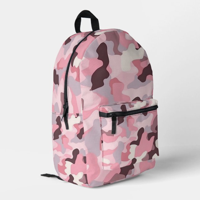 Sac À Dos Imprimé Camouflage & Confiance : Pink Edition (Coin arrière gauche)