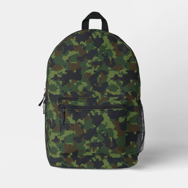 Sac À Dos Imprimé Camouflage militaire de l'Armée verte (Recto)