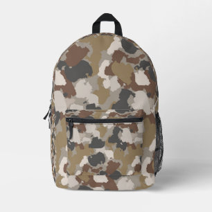 Sac À Dos Imprimé Camouflage Militaire Tons Terre Bruns