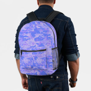 Sac À Dos Imprimé Camouflage Pastel Blue Motif Abstrait