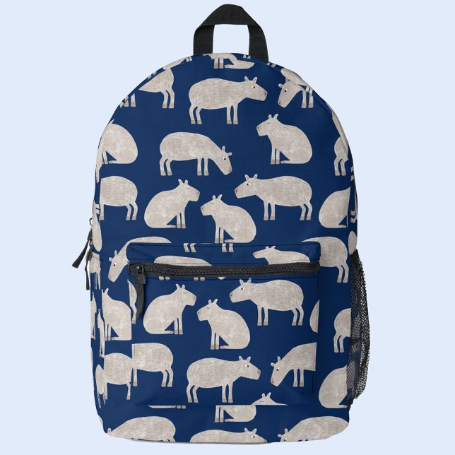 Sac À Dos Imprimé Capybara (Cute watercolor capybara pattern backpack for animal lovers)