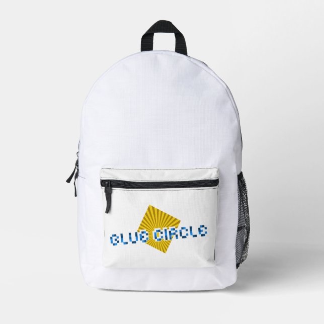 Sac À Dos Imprimé Carré Jaune avec poutres et texte Pixel opposé (Recto)