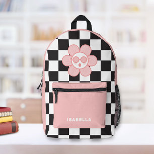 Sac À Dos Imprimé Cartable personnalisé à carreaux pour jolie fille 