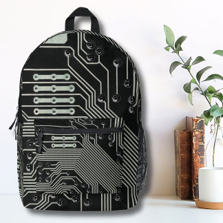 Sac À Dos Imprimé Carte à circuit noir technologique