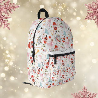 Sac À Dos Imprimé Casse-noisette aquarelle Noël Nom personnalisé