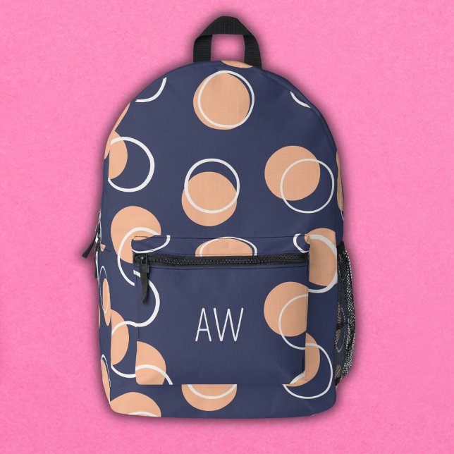 Sac À Dos Imprimé Cercles géométriques violets et braconnés Monogram (Créateur téléchargé)