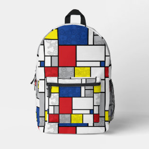 Sac À Dos Imprimé Cercles Rétro Mondrian Minimaliste Art Mod De Stij