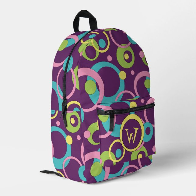 Sac À Dos Imprimé Cercles violets funky (Coin arrière gauche)