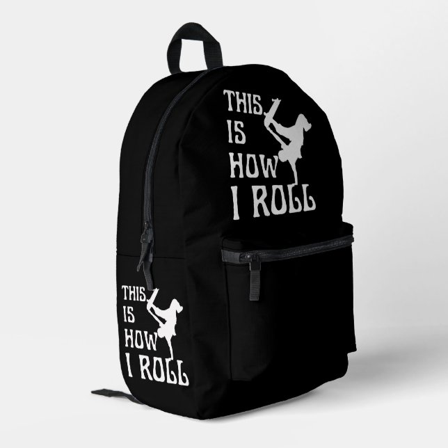 SAC À DOS IMPRIMÉ C'EST COMME ÇA QUE JE ROULE (Coin arrière gauche)