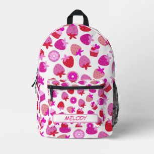 Sac À Dos Imprimé champ de fraise rose été nature fruit tropical