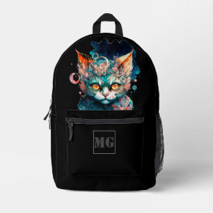 Sac À Dos Imprimé Chat aquarelle en style steampunk