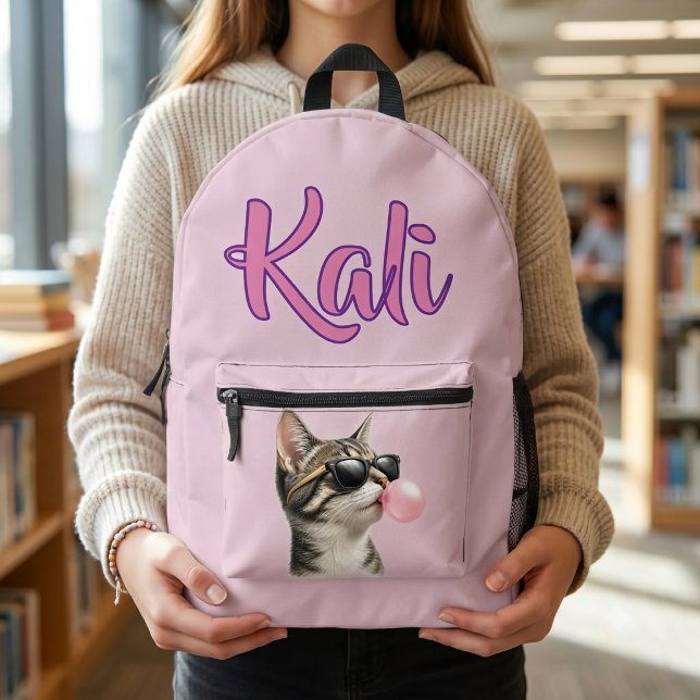 Sac À Dos Imprimé Chat Bubble Gum (Créateur téléchargé)