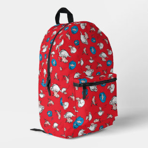 Sac À Dos Imprimé Chat Dans Le Casquette   Le Motif rouge poisson