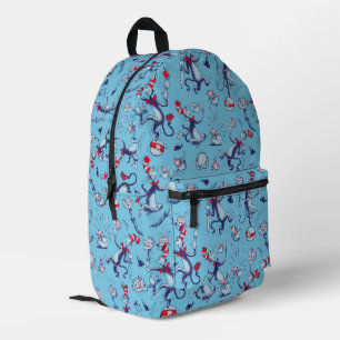 Sac À Dos Imprimé Chat Dans Le Casquette   Motif bleu