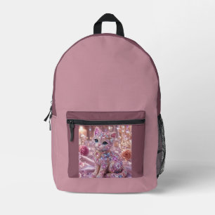 Sac À Dos Imprimé Chat de nuit en velours Impression esthétique