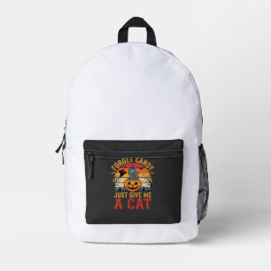 Sac À Dos Imprimé Chat d'Halloween Oublie des Bonbons Donnez-moi un