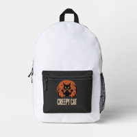 Chat effrayant Halloween Graphique de lune vintage