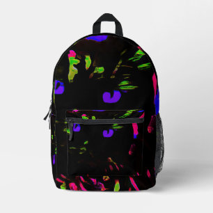 Sac À Dos Imprimé Chat noir néon avec yeux brillants