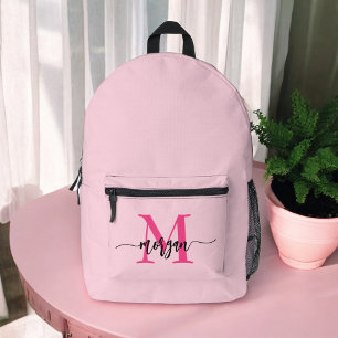 Sac À Dos Imprimé Chaud rose Monogramme fille de retour à l'école
