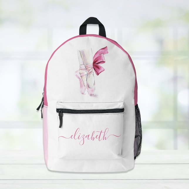 Sac À Dos Imprimé Chaussons de ballon Aquarelle rose (Créateur téléchargé)