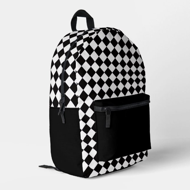 Sac À Dos Imprimé Checkered Design Backpack  (Coin arrière gauche)