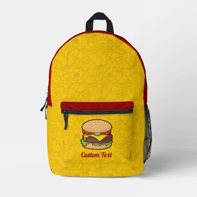 Sac À Dos Imprimé Cheeseburger (Recto)