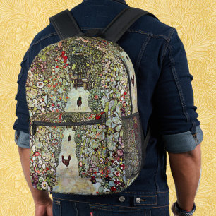 Sac À Dos Imprimé Chemin de jardin avec des poules, Gustav Klimt, Ar