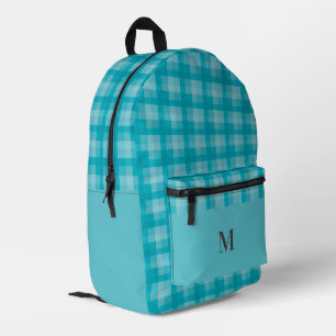 Sac À Dos Imprimé Chèques turquoise bleu plaqué Monogramme personnal
