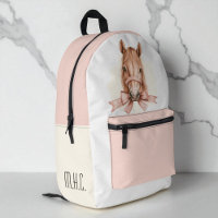 Cheval Féminin Ruban Rose Aquarelle École Filles M