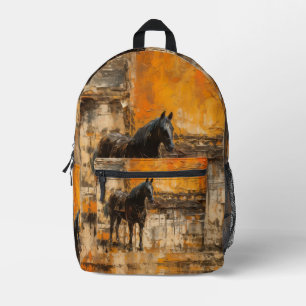 Sac À Dos Imprimé Cheval Majestic au coucher du soleil Abstrait