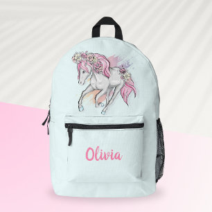 Sac À Dos Imprimé Cheval mignon avec des fleurs Retour à l'école fil